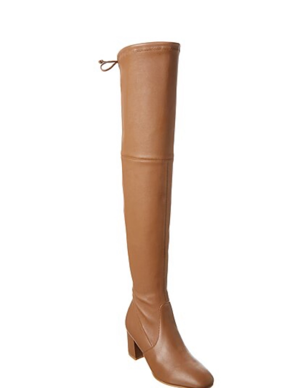 Stuart Weitzman Over-the-Knee Tan Block Heel Boot